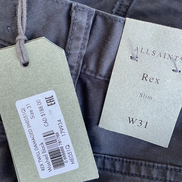 men’s all saints jeans size W31 slim fit - Picture 5 of 10